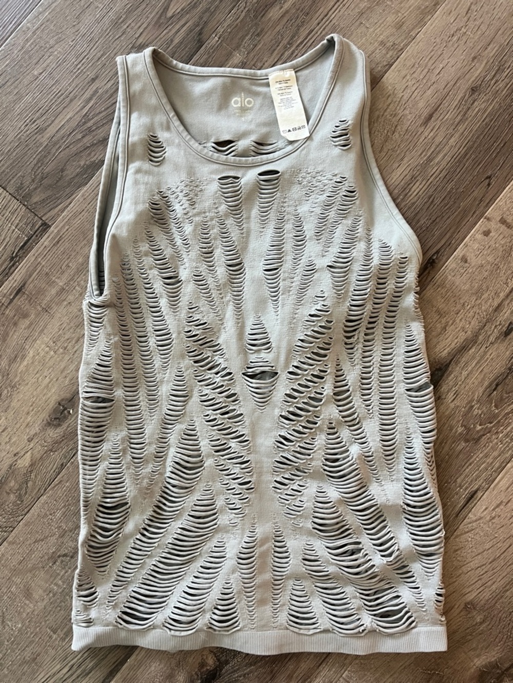 ALO vixen fitted muscle Tank  in Light Gray